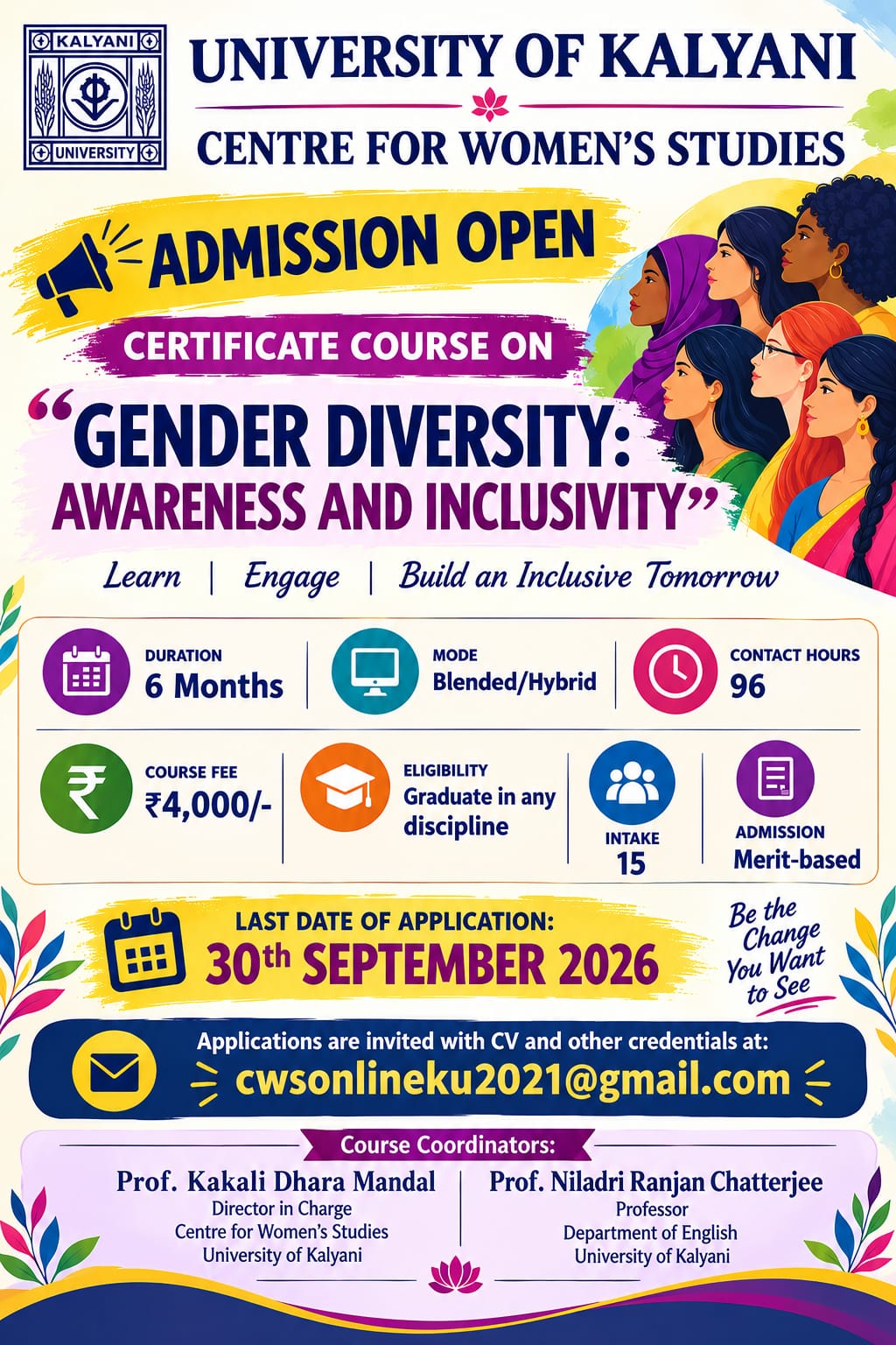 Certificate Course on Gender Diversity: Awarness and Inclusivity